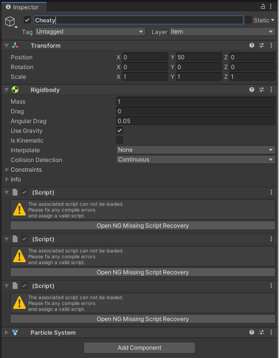 Missing script refs